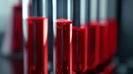 Science laboratory test tubes with blood samples