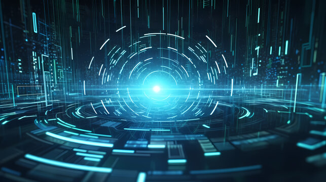 Sci-fi futuristic futuristic sci-fi tunnel, neon tunnel background