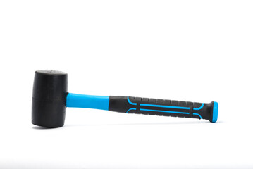 Rubber mallet with fiber handle on white background.
