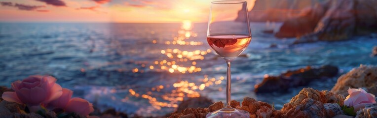 Wine Glass on Rocky Cliff