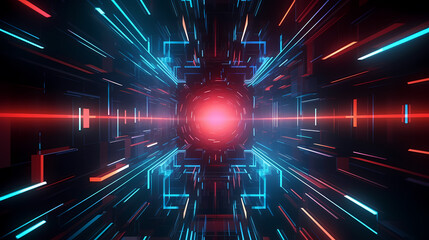 Sci-fi futuristic futuristic sci-fi tunnel, neon tunnel background