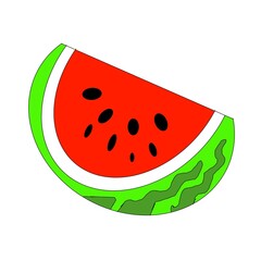 slice of watermelon，cartoon image，white background