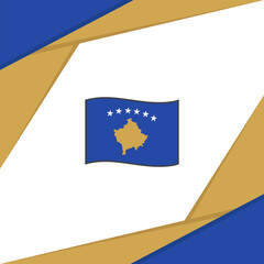 Kosovo Flag Abstract Background Design Template. Kosovo Independence Day Banner Social Media Post. Kosovo