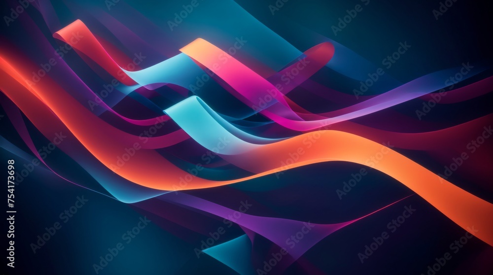 Poster exuberant colors ripple and flow in a dynamic abstract digital design