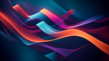 Exuberant colors ripple and flow in a dynamic abstract digital design  - obrazy, fototapety, plakaty