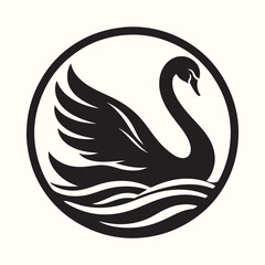 Swan silhouette vector illustration