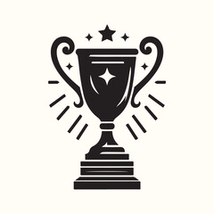 Trophy or Crest silhouette vector illustration