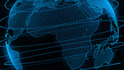 Planet Earth and its continent Africa