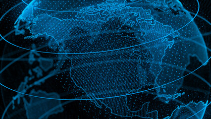 Planet Earth and its continent North America