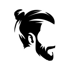 Vector vintage hairstyle barber shop logo for your design