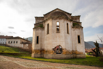 Fototapeta na wymiar Hagios Georgios,Greek Orthodox Church,east view with dome, Osmaneli-Bilecik-Turkey