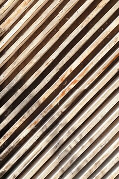 Close-Up of Wooden Slatted Wall