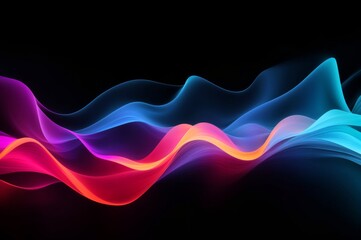 Obraz premium Mesmerizing abstract waves of color gracefully dancing on a dark surface