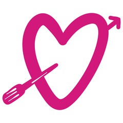 Icon design love hand drawing