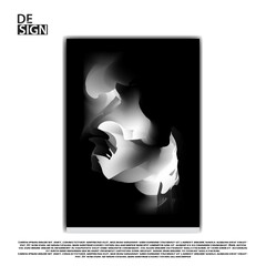 Fluid black and white abstract poster, suitable for use as a complement to graphic design