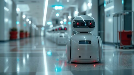 Future robots in smart hospitals will take care of the elderly It presents artificial intelligence based on the concept. and health care consulting services