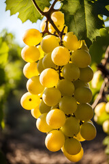 harvest bunches of white grapes in the garden