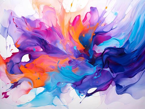 dynamic abstract painting where a kaleidoscope of random colors are masterfully combined, creating a visually stunning composition that challenges the viewer's perception