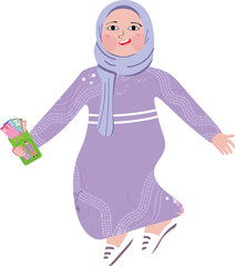  Muslim Kid getting Angpao and THR eid mubarak