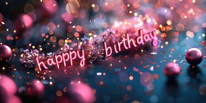 Birthday greeting banner card poster background. Generative Ai