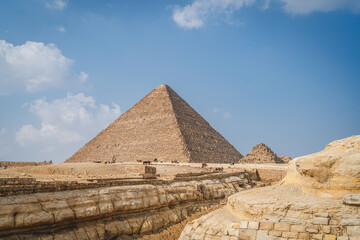 Cairo, Egypt - October 26, 2022. View of the Great Pyramid of Giza, Cairo.