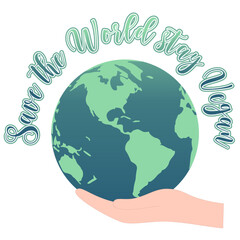 Save the World stay Vegan Logo