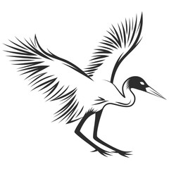 Gray heron black lineart
