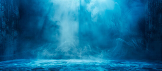 blue wall room abstract texture background with ray of light