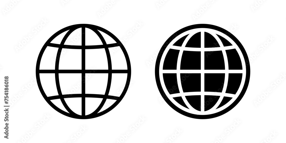 Poster globe icon. go to web sign. for mobile concept and web design. vector illustration