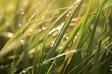Naklejka premium dew drop on the leaves.