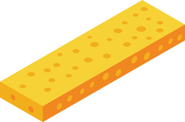 Dietary slice petite icon isometric vector. Cube party nutrition. Garlic toast