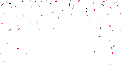 Falling red and black confetti isolated on transparent background - 754188007