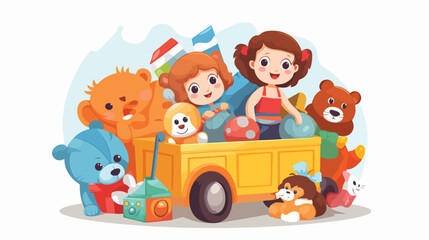 Kids toy box vector illustration