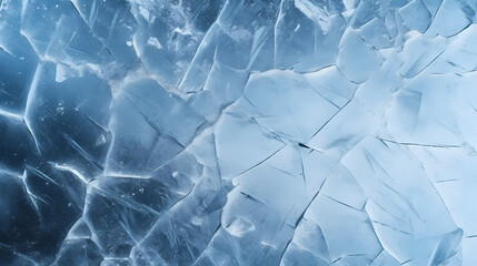 Obraz premium Ice texture crack surface, abstract winter background