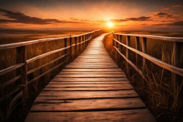 Fototapeta premium wooden bridge over the sea