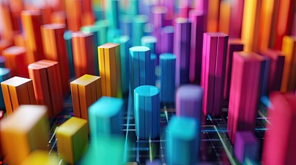 Obraz premium Abstract 3d background of geometric multicolored shapes.