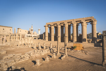 Luxor, Egypt - October 27, 2022. Views of the magical archeological complex of the Luxor Temple - 754189246