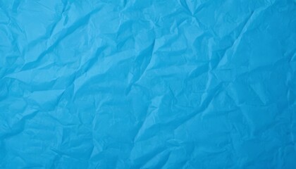 Blank blue crumpled and creased paper poster texture background
