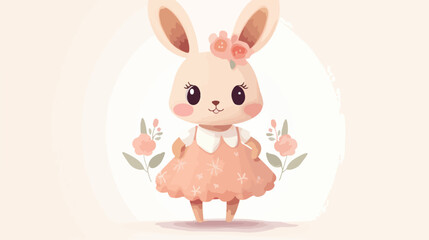 Soft toy cute rabbit vector illustration