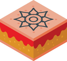 Floral theme tattoo icon isometric vector. Senior person fun. Age old rock