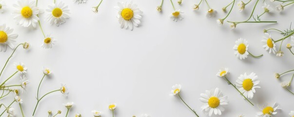 chamomile flowers background.