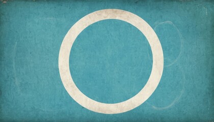 blue background with white circle rings in faded distressed vintage grunge texture design, old geometric pattern paper