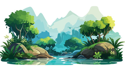 Tropical Rainforest Jungle vector illustration