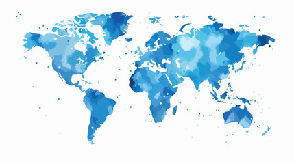 Fototapeta na wymiar Watercolor background with world map