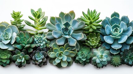 Vibrant greens an expansive arrangement of succulents displaying a spectrum of colors and shapes,...