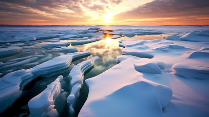 Frozen lake, ice texture background