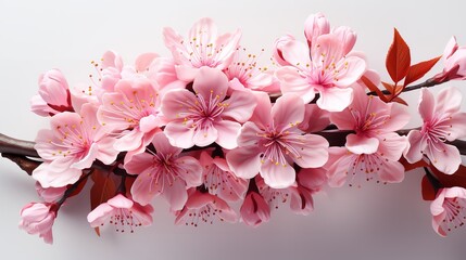 Pink Sakura Flower Isolated on Transparent Background