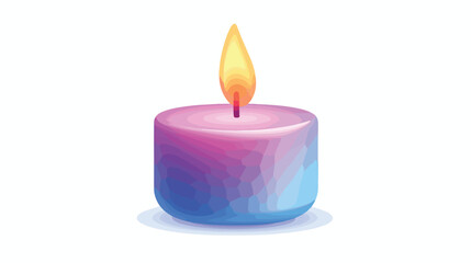 Fototapeta na wymiar Gradient-shaded cartoon of a lit candle.