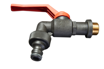 Garden tap with connection isolated on white background