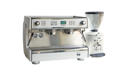 Espresso maker and empty electrical grinder